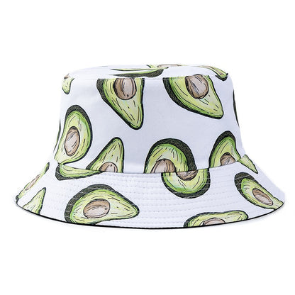 Chapéu Bucket Unissex Quente de Verão com Estampa de Frutas, Dupla Face, Chapéu de Sol Feminino, Chapéu Panama Clássico Masculino