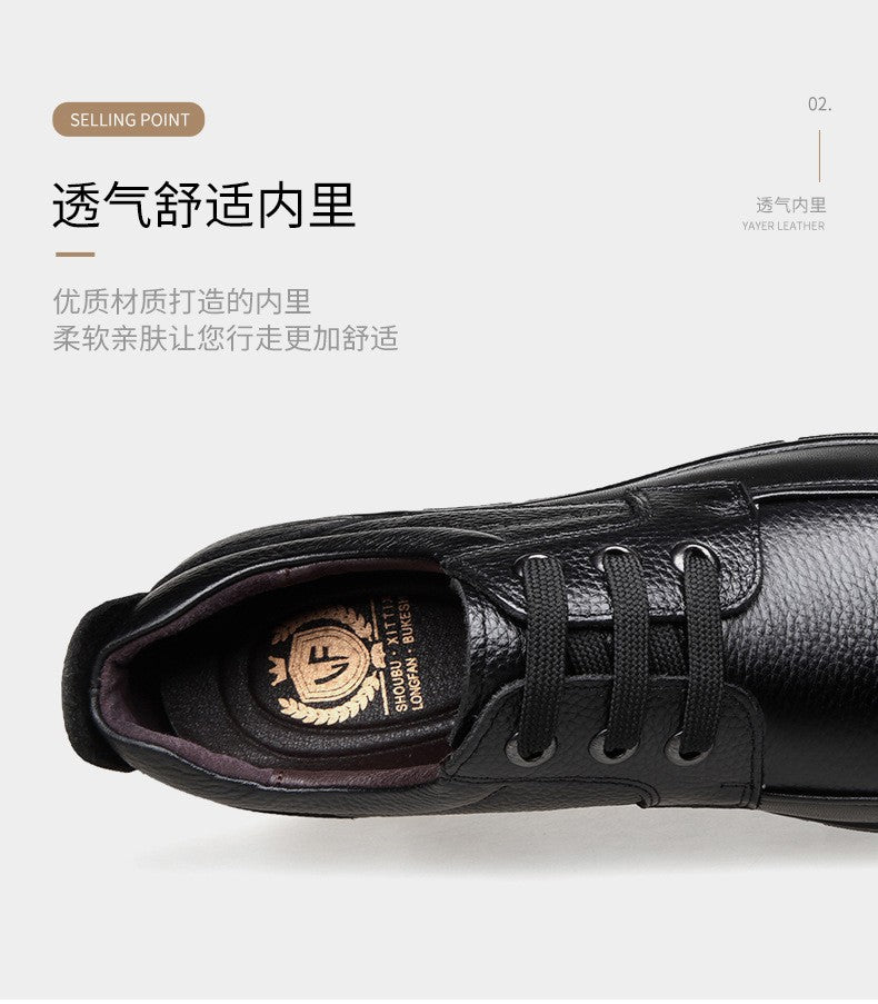 Sapatos Masculinos de Couro Feitos à Mão, Sapatos Sociais Casuais e de Negócios Minimalistas, Modernos, com Cadarço, para Pais de Meia-Idade