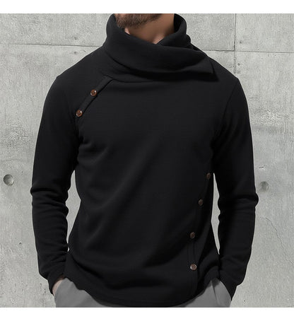 New Winter Men's White Turtleneck Sweater, British-style Black Pullover, Asian Sizes M-4XL. Gray Sweaters
