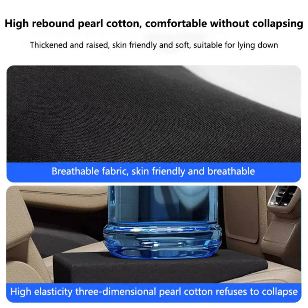 Car Leveling Pad All-Season Car Seat Cushion - Sponge Filled Flattening The Rear Seats Of The Car With Sleeping Mats Fit