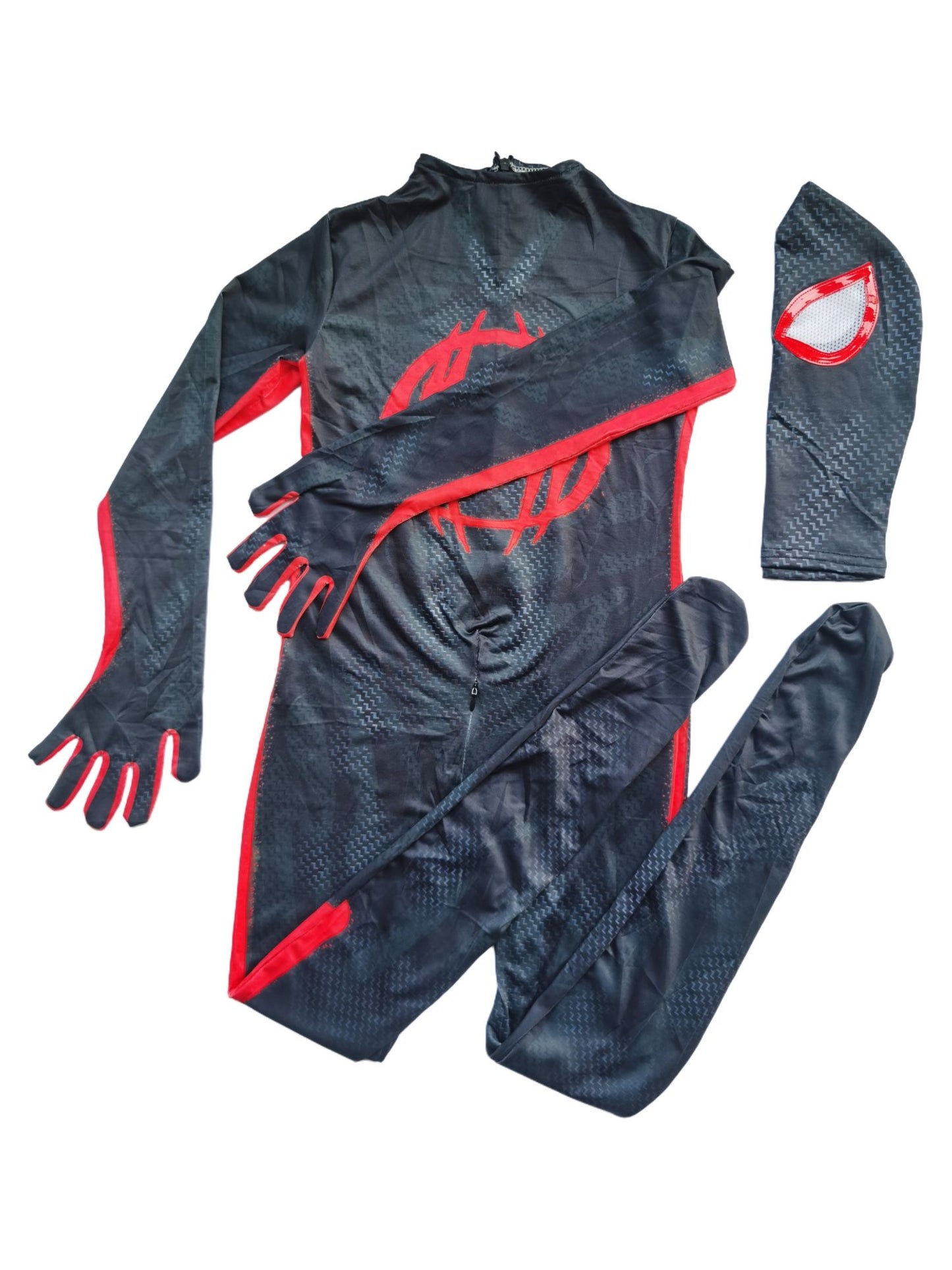 Kids Hero Costume Jumpsuit with Mask - Full Body Zip Up Outfit for Boys Halloween Birthday Party Cosplay Dress Up