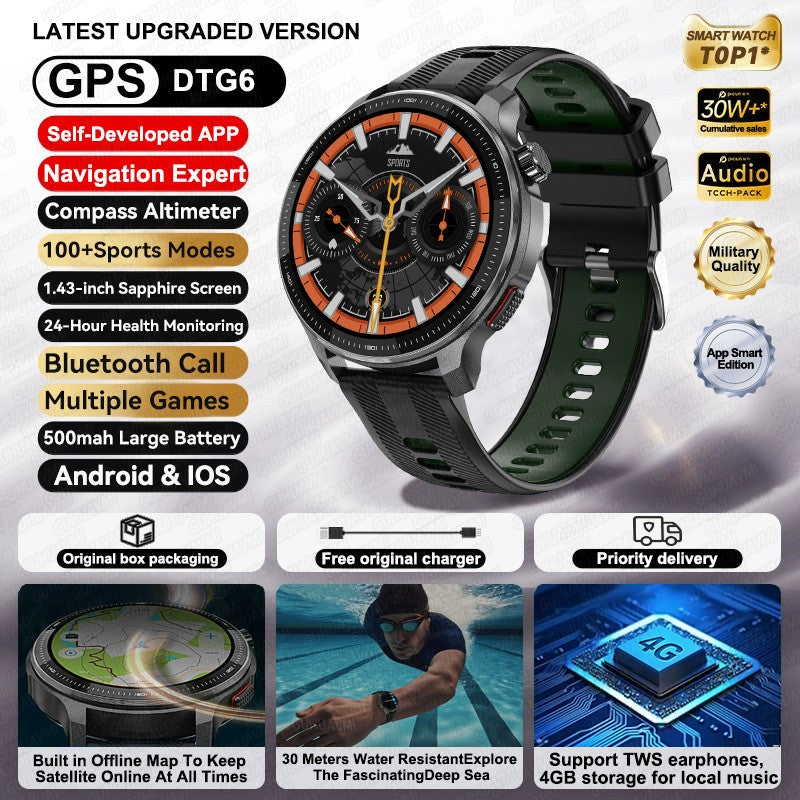 2026 Novo Militar T-Rex 3 Ultra Offline Mapa GPS Smart Watch 4GB Memória 10ATM À Prova D'Água Monitor Cardíaco Esportivo Smartwatch Masculino
