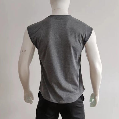 Summer Men's Mesh Gym Vest Quick Dry Loose Fitness Exercise Wide shoulder Sports Sleeveless Shirt Bodybuilding Tank Top