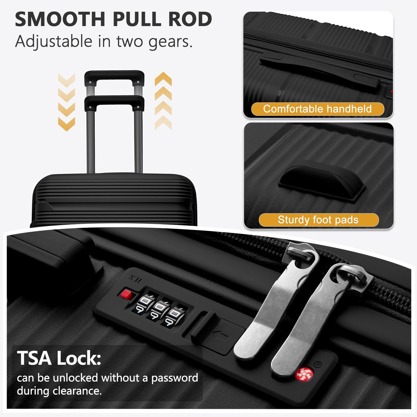 Travel Suitcase Rolling, Carry on Boarding Luggage Cabin Set with Cosmetic Case Spinner Wheels Travel Trolley Case 13 20 Inch