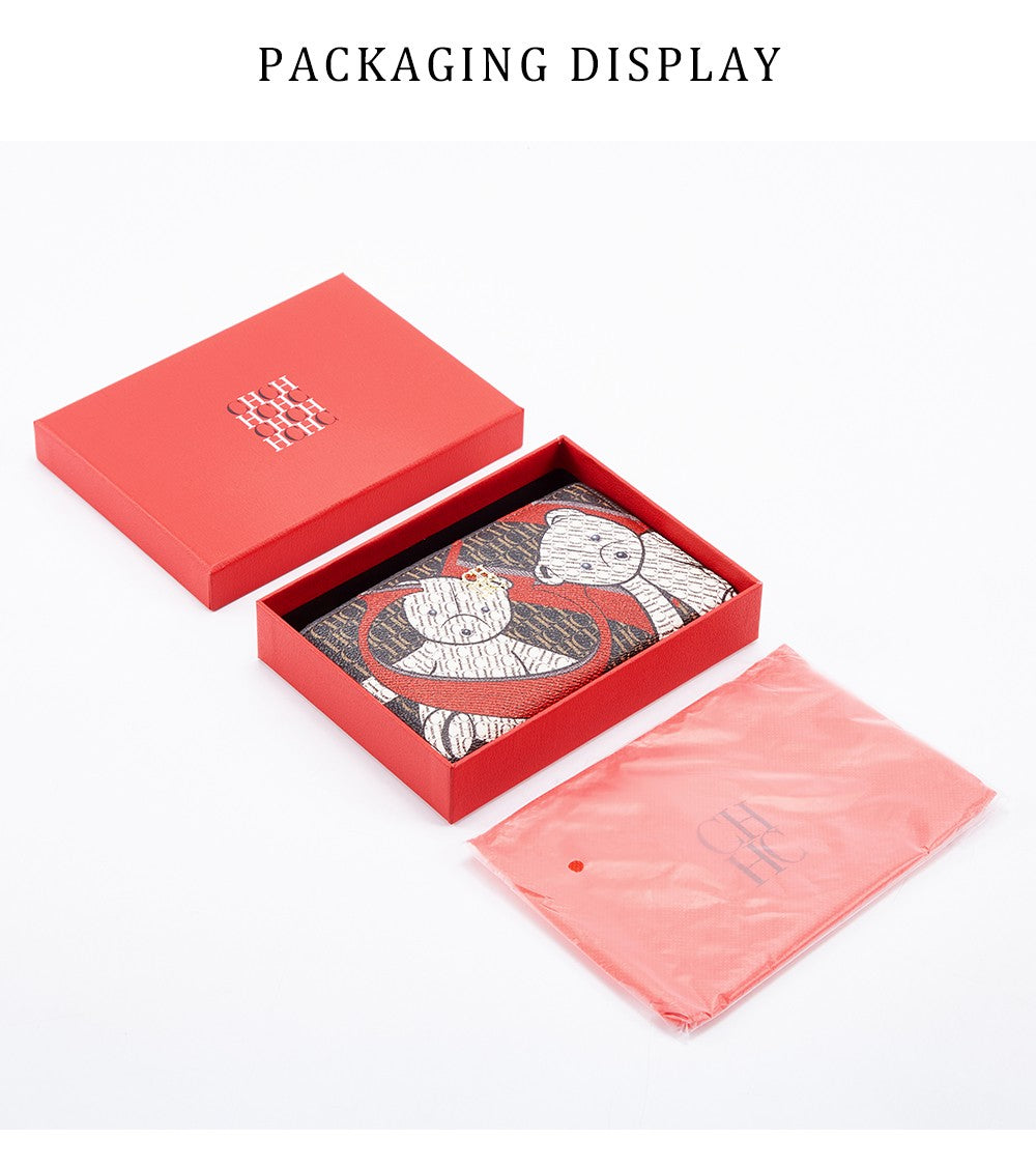 Printed Women's Long Wallet Luxury Brand Retro Classic PVC Material 2025 New Fashionable Simple Card Bag