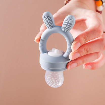 Silicone Baby Fruit Feeder With Cover Fruit Vegetable Food Supplement Bite Soother Nibbler Feeding Tableware Teething Pacifier