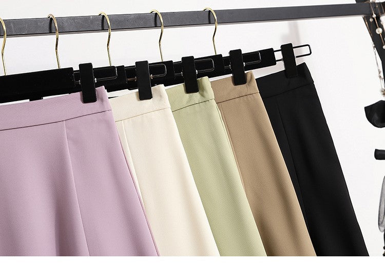 Ladies' Summer High Waist Plus Size Skirts 2026 Mid To Long Flowing Suit Skirt New Style Casual Solid Color A-line Skirt