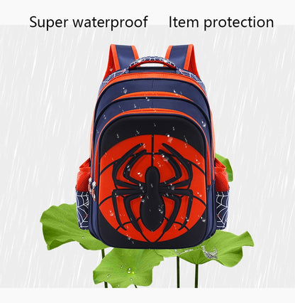 Mochila de Aranha+Estojo para Lápis para Meninos, Mochila Escolar Infantil para Ensino Fundamental, Mochila Cartoon Impermeável para Primária