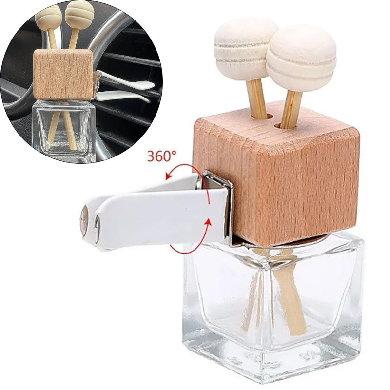 1/2PÇS Enfeite para Carro Perfume de Ar Condicionado Frasco Vazio Aromatizador Interno Bonito Clipe para Saída de Ar Frasco de Perfume Quadrado de Vidro