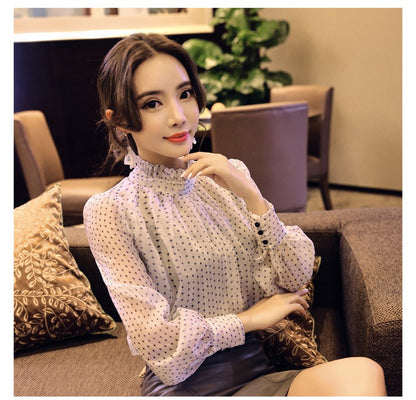 Long Sleeve Blouse Women Casual Striped Chiffon Blouse Shirt Fashion Women Blouses 2024 Top Female Blusa Feminina Women Tops A28