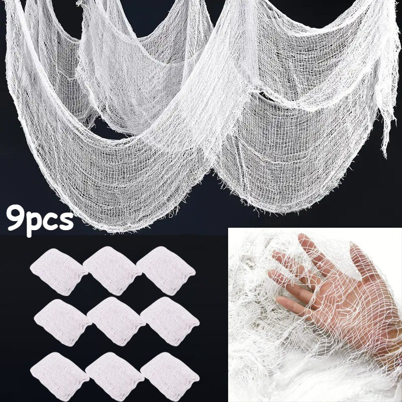 Halloween Gauze Fabric Black Chunky Gauz Fabric Haunted House Diy Decorative Gauze Horror Party Scene Props Halloween Decoration