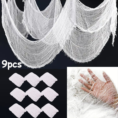 Halloween Gauze Fabric Black Chunky Gauz Fabric Haunted House Diy Decorative Gauze Horror Party Scene Props Halloween Decoration