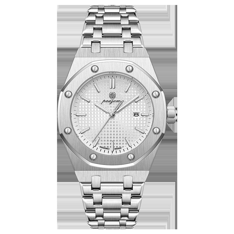 PAAZOMU Luxury Business Man Wristwatch Waterproof Luminous Date Men Watch Stainless Steel Fashion Quartz Watches For Men Reloj