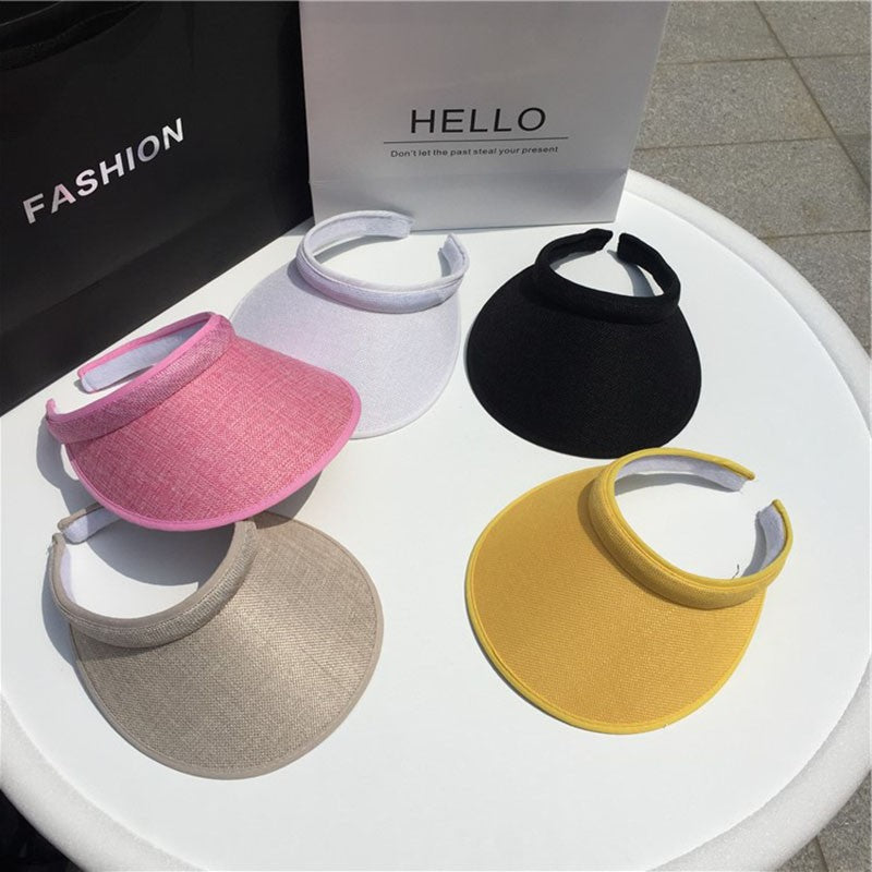 Fashion Summer Empty Top Sun Hat Women's Casual Adjustable Sun Visor Caps Girls Boy Outdoor Sea Beach Trip Cap Casquette