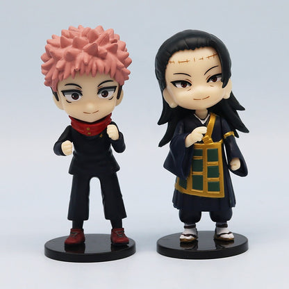 7 Peças/Pacote Q Posket Jujutsu Kaisen 9cm Boneco Satoru Gojo Itadori Yuji Geto Suguru Nobara Megumi Coleção Personagens Enfeites
