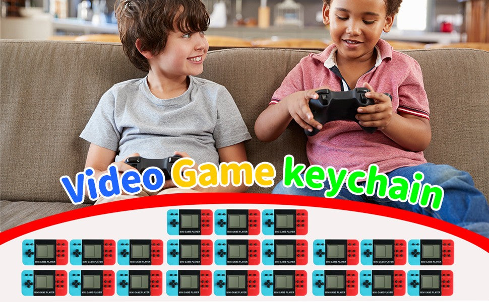 12-100pcs Mini Handheld Game Console Keychain Video Game Party Favors For Kids Birthday Christmas Gifts School Classroom Prizes