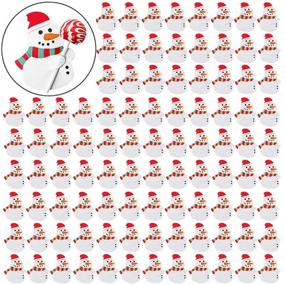 Christmas Lollipop Paper Cards Cartoon Santa Claus Penguin Snowman Kids Candy Gifts Package Wrapping New Year Party Decoration