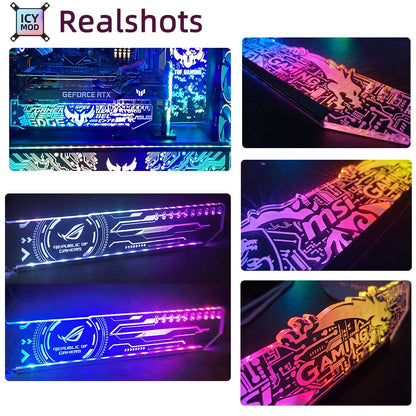 Suporte de GPU Horizontal ARGB Personalizável para VGA RGB Suporte para Placa de Vídeo Placa Gráfica Base AURA DIY PC Water Cooler CPU