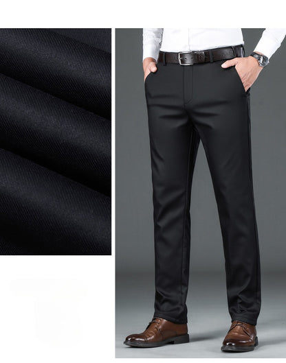 Flannel Thick Men's Casual Pants Navyblue Winter New Fleece Business Stretch Warm Plush Trousers Brand Slim Straight Male Pants