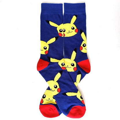 Pokemon Men's Fashion Trend Long Socks Cartoon Anime Figure Pikachu Eevee Gengar Unisex Athletic Harajuku Socks