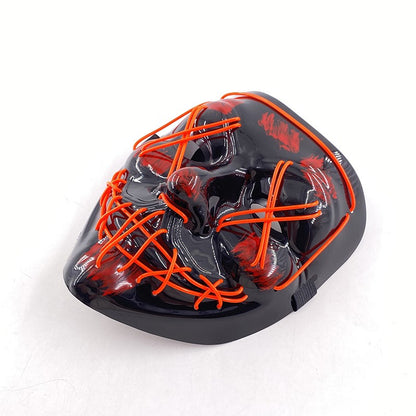 2026 Halloween Party Supplies Luminous LED Purge Mask Wireless EL Neon Light Full Face Mask Cosplay For Adult Glow In The Dark