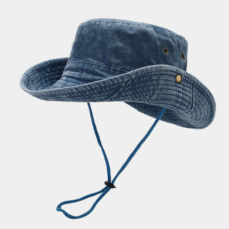 2024 Four Seasons Cotton Solid Bucket Hat Fisherman Hat Outdoor Travel Sun Cap for Men and Women