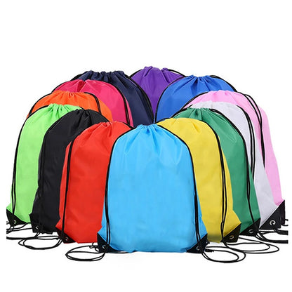 20/50Pcs Custom Bag Printing Logo Schoolbag Promotional Outdoor Casual Gym Sport Waterproof Advertising Bag Drawstring Backpack