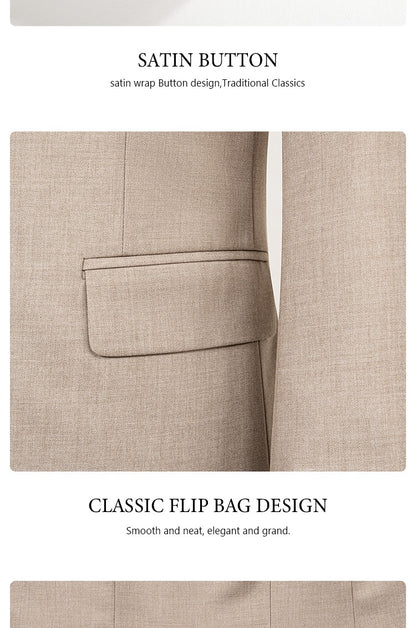 ST Cassy Elegant man suit for wedding Slim Fit Double Breasted Multiple buttons Casual Business man 2 piece outfit set