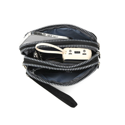 New long women's clutch, three-layer zipper, large-capacity coin purse