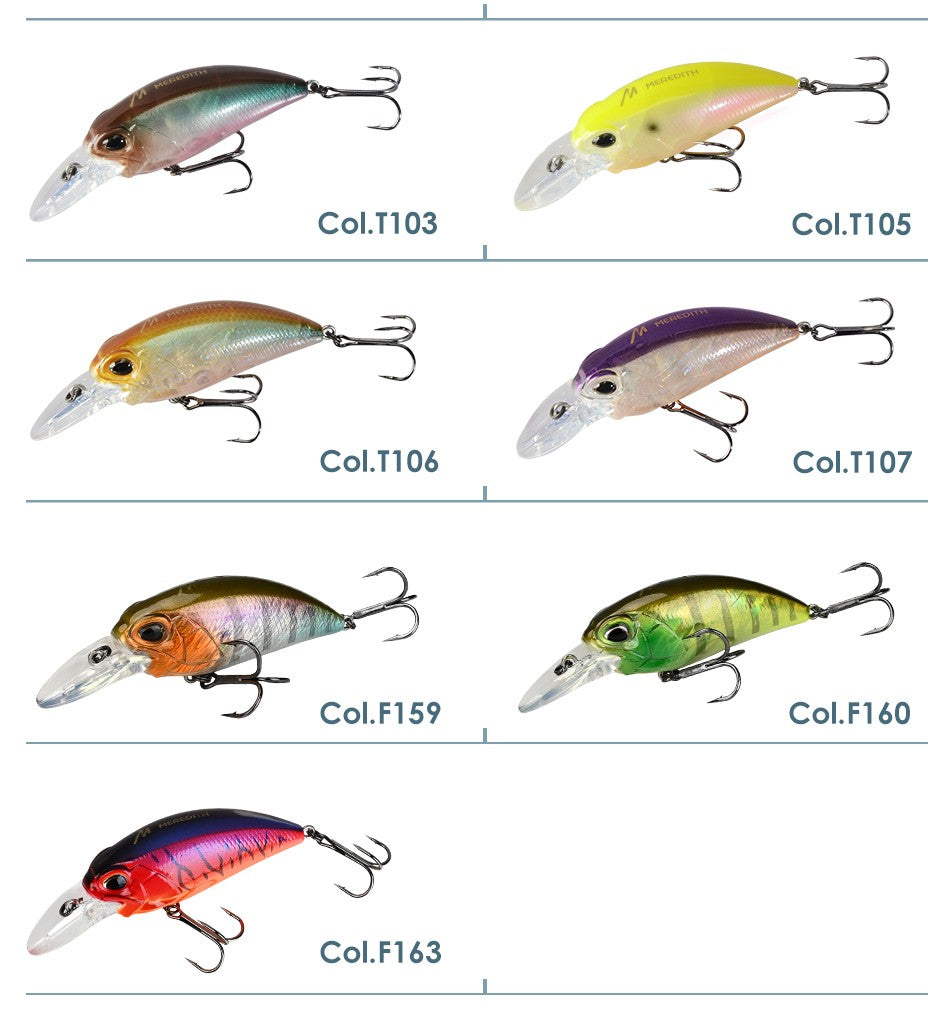 MEREDITH JERK CRANK M65 8A 14g Hot Model Isca de Pesca Artificial Rígida 11 Cores Wobbler Minnow Profissional de Qualidade Profundidade 2.0-2.5m
