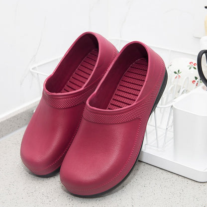 High Quality Chef Shoes Non-slip Waterproof Oil-Proof Kitchen Cook Flat Working Shoes Hotel Restaurant Clogs Men Slippers Flat
