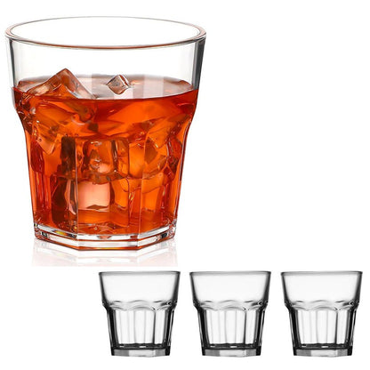 HeY Lilac Copos de Uísque 4Pcs de Vidro Transparente Clássico para o Dia a Dia Copos de Água Copos de Coquetel Conjunto de Copos de Dose de Uísque
