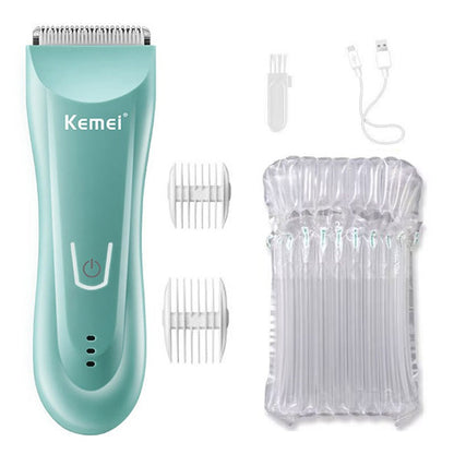Kemei Wet Dry Groin Body Trimmer For Men Electric Face Beard Hair Trimmer Clipper Rechargeable Pubic Ball Shaver Body Groomer