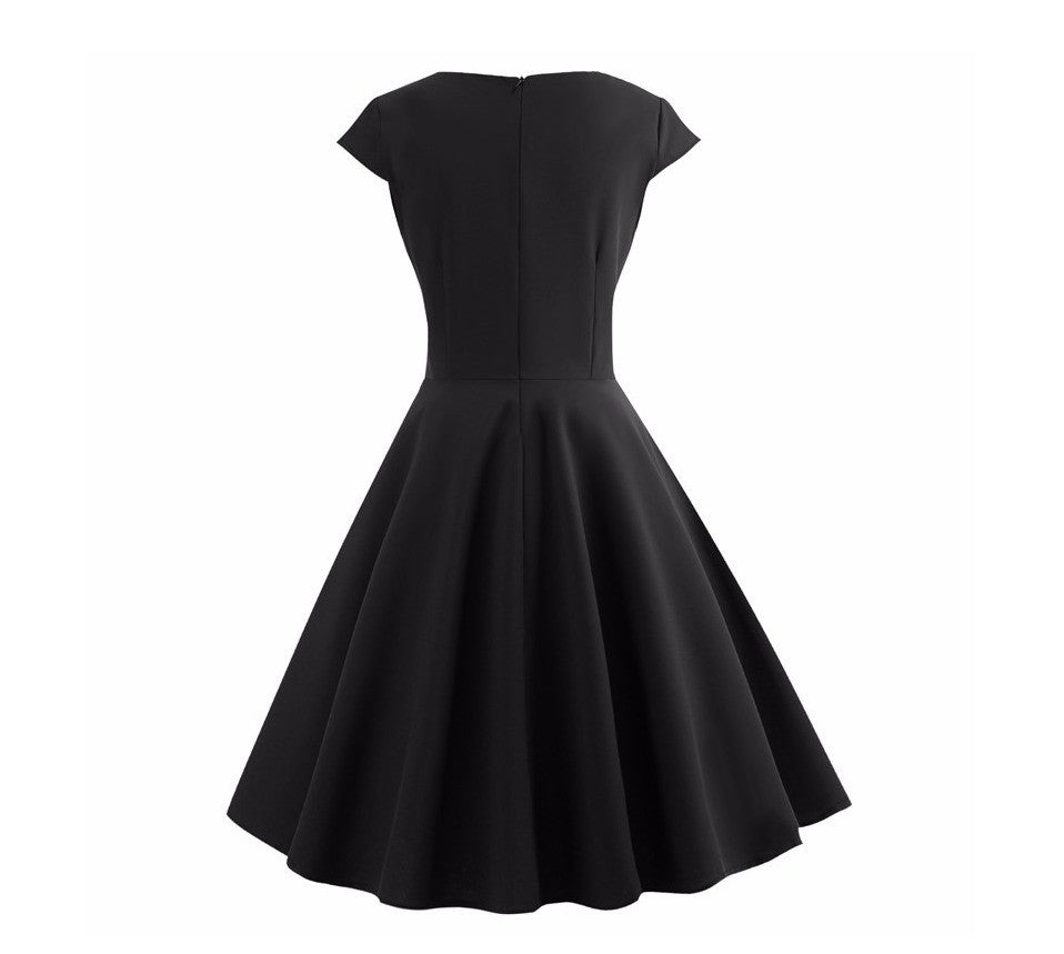 Summer Dress Women Hepburn Vintage Rockabilly Pin Up Dress Robe Femme Casual Ret