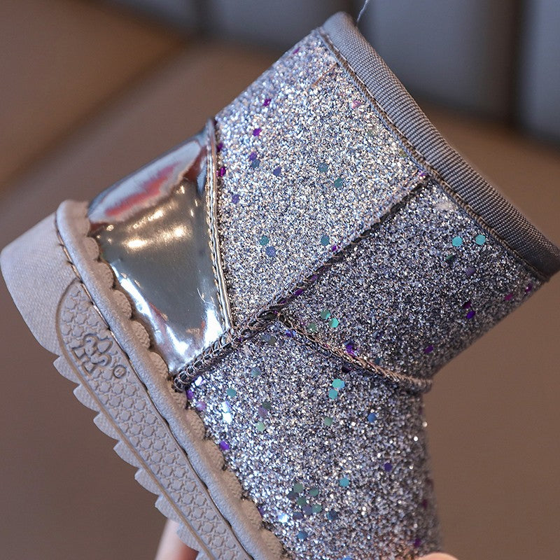 Children Warm Shoes Autumn Winter Boots Boys Girls Snow Shoes Fashion Shinny Soft Antislip Girls Boots 25-36 Sport Snow Boots