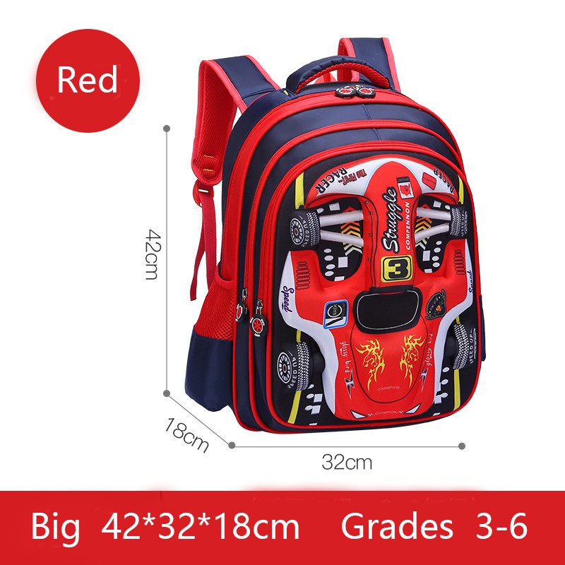 Mochila Infantil de Carro 3D Personalizada para Meninos, Mochila Escolar Divertida de Desenho Animado, Mochila de Livros Infantil, Mochila Estilosa para Meninos, Durável e Impermeável