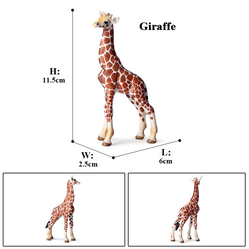 Oenux Zoo África Animais Selvagens Girafa Simulação Modelo Bonecos de Ação PVC Brinquedo Educacional Fofo para Crianças
