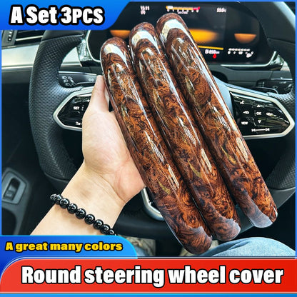 1 par de capas para volante de carro, impulsionador de microfibra, acessórios decorativos internos automotivos, fibra de carbono universal