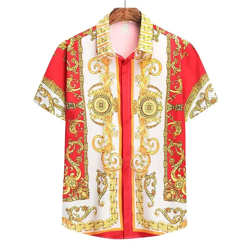 2023 Unisex Breathable Hawaiian Shirts Baroque French Men's Shirts 3D Printi High Fashion Street Loose Men's Streetwear Shirts
