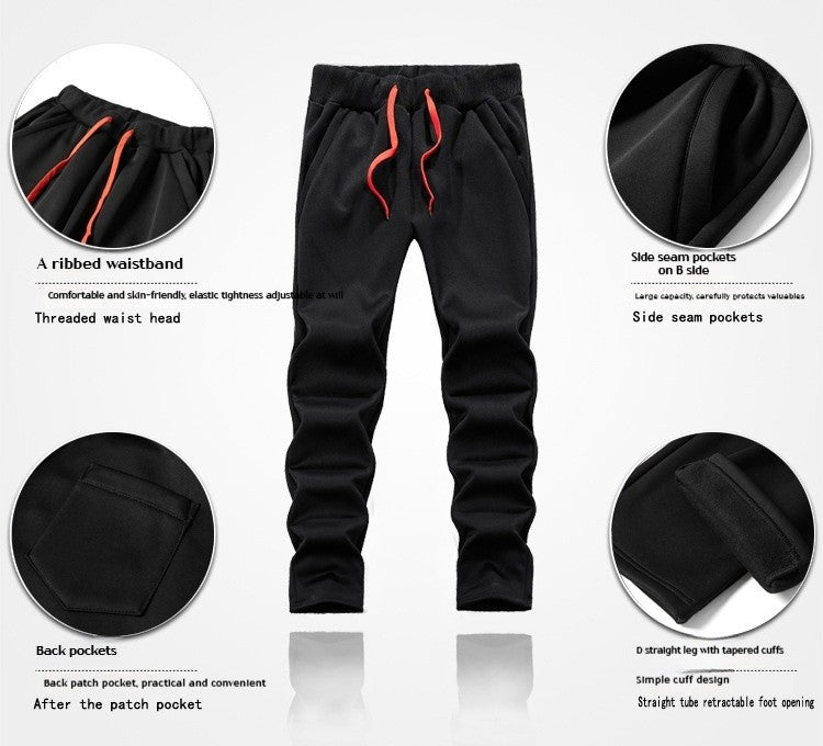2025 Winter Men's Tracksuit Set Hooded Fleece Lined Jogging Suit Hoodie+Pants Casual Outfits Sportswear Fashion Men's Clothes