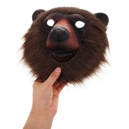 Realistic Bear Head Animal Mask Lightweight & Breathable Halloween Cosplay Costume Mask for Festival Carnival Masquerade Party