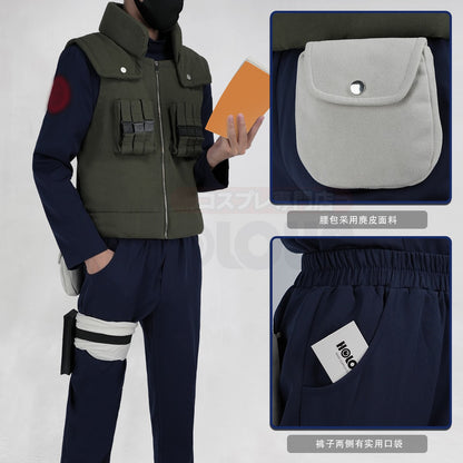 HOLOUN Anime Hatake Kakashi Cosplay Costume Vest T-shirt Pants Pouch Cos Convention Gift Halloween Christmas
