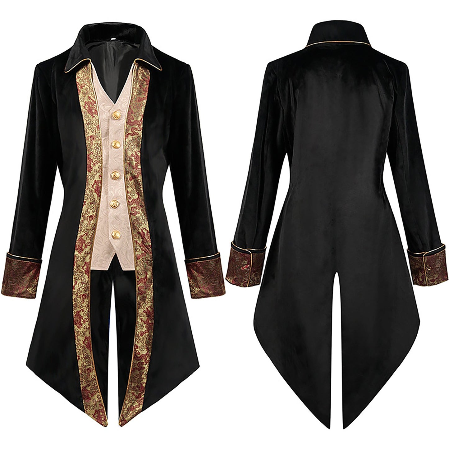 Men's cool steampunk gothic Victorian stylejacket cosplay retro purple velvet tailcoatmedieval dress uniform Renaissance cloth