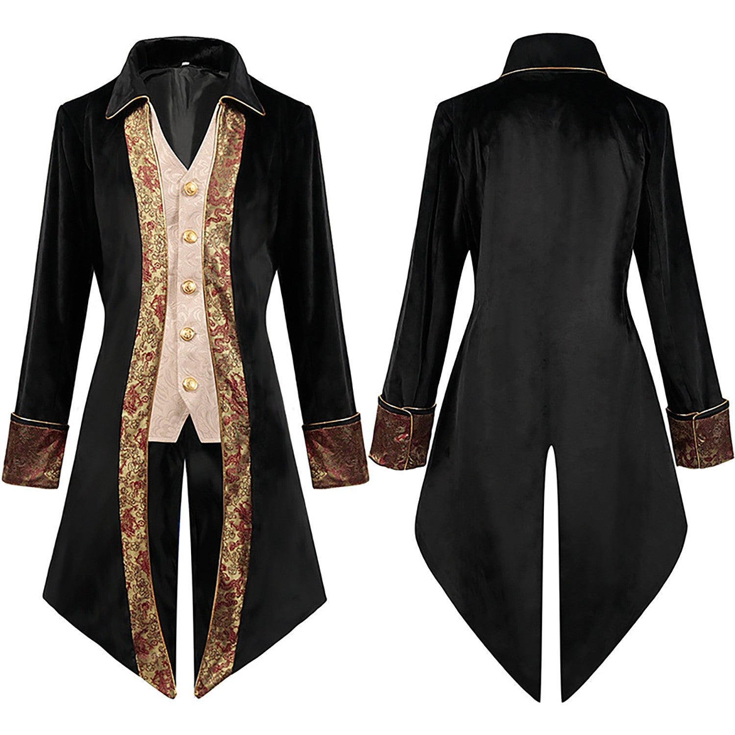 Men's cool steampunk gothic Victorian stylejacket cosplay retro purple velvet tailcoatmedieval dress uniform Renaissance cloth