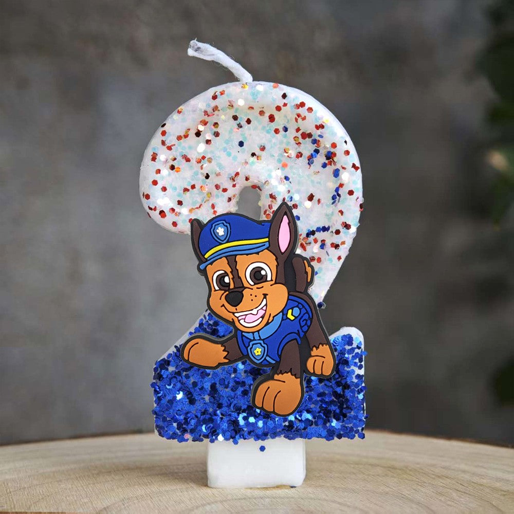 Paw Patrol Candle 0-9 Number Candle Paw Patrol Cartoon Character Party Cake Plug-in Birthday Cake Decoration Baby Shower Gift