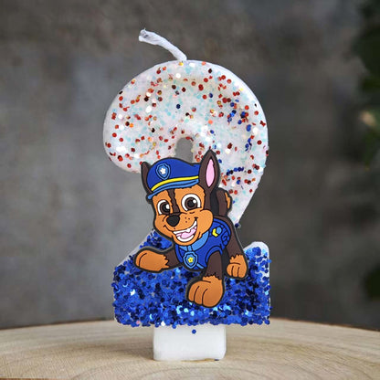 Paw Patrol Candle 0-9 Number Candle Paw Patrol Cartoon Character Party Cake Plug-in Birthday Cake Decoration Baby Shower Gift