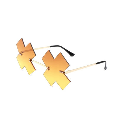 Game Guilty Gear Happy Chaos Cosplay Glasses Irregular Ins Eyewear Metal Plastic Glasses Halloween Funny Costume Accessories ?