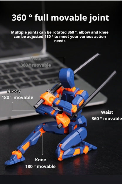 DIY Multi-Jointed Movable Shapeshift Robot Ornaments 3D Printed Mannequin Lucky Character Action Figures Toys for Kids Gift