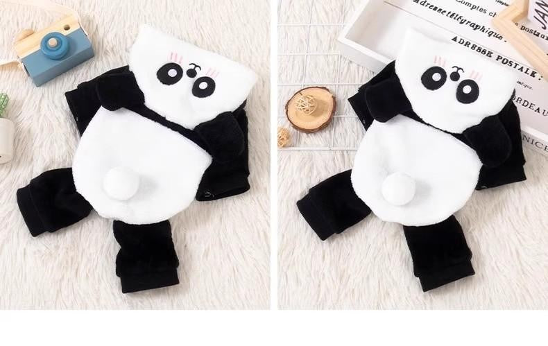 Roupa de Cachorro Panda Transformação Nova Roupa de Inverno Grossa Quente para Cães Pequenos Corgi Teddy Bichon Roupa para Gatos