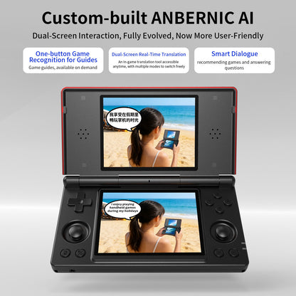 Anbernic RG DS Retro Video Game Console 4 Inch IPS Dual Multi-touch Screen Android 14 Flip Game Player RGDS For Christmas Gift